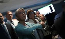 La PremiÚre ministre Elisabeth Borne rencontrent des personnels du SAMU, le 31 août 2023 à Rouen, en Seine-Maritime