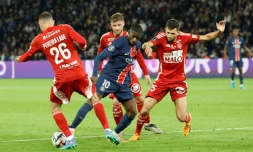 L'attaquant parisien Ousmane Dembélé (au centre) lors du match de Ligue 1 contre Brest, au Parc des princes, le 14 septembre 2024