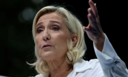 Marine Le Pen aux journées d'été du RN, le 16 septembre 2023 à Beaucaire, dans le Gard