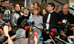 Gisèle Pelicot s'adresse à la presse le 19 décembre 2024 à Avignon après que la cour d'assises a rendu son verdict dans le procès des viols de Mazan 