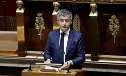 Le ministre de la Justice, Gérald Darmanin, lors de l'examen du projet de loi sur la protection des mineurs à l'Assemblée nationale, le 15 juillet 2026 à Paris