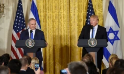 Le Premier ministre israélien Benjamin Netanyahu et le président américain Donald Trump, le 15 février 2017 à la Maison Blanche, Washington