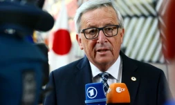 Le président de la Commission européenne, Jean-Claude Juncker, parle à lapresse le 6 juillet 2017 à Bruxelles