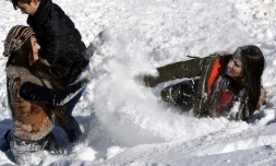 Des Irakiens s'amusent dans la station de Korek au Kurdistan le 3 février 2017