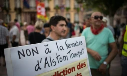 Rassemblement de protestation contre la fermeture d'Alstom le 12 septembre 2016 Ă Belfort