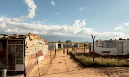 Le township de Tlhabologang Ă Coligny, dans le nord de l' Afrique du Sud, le 15 avril 2019