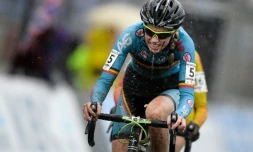 La Belge Femke Van den Driessche, lors des Championnats du monde de cyclocross, le 30 janvier 2016 à Heusden-Zolder