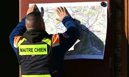 Un plan est affiché pour organiser les recherches pour tenter de retrouver Lina, à Saint-Blaise-la-Roche, dans le Bas-Rhin, le 26 septembre 2023