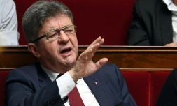 Le leader de La France insoumise Jean-Luc Mélenchon, à l'Assemblée nationale à Paris le 16 mai 2018