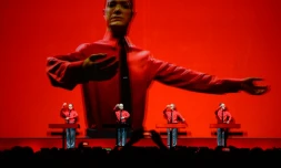 Kraftwerk sur scène à la Neue Nationalgaleriede Berlin le 6 janvier 2015