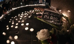 Un mémorial aux victimes des attentats de Paris, le 14 novembre 2015 à Strasbourg