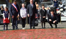 Le président François Hollande et le Premier ministre canadien Justin Trudeau le 9 avril 2017 à Arras