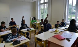 Une classe de collégiens de l'internat Saint-Philippe de Meudon (Hauts-de-Seine), le 11 septembre 2017