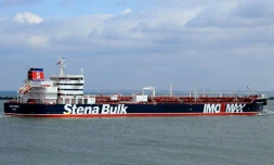 Photo diffusée le 20 juillet 2019 du pétrolier Stena Impero, battant pavillon britannique, au large de Rotterdam aux Pays-Bas le 3 avril 2018