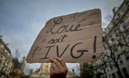 Manifestation pro-constitutionnalisation de l'IVG devant le Sénat le 28 février 2024 à Paris