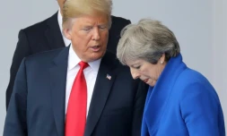Le président américain Donald Trump et la Première ministre britannique Theresa May, à Bruxelles le 11 juillet 2018