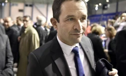 Le candidat PS à l'Elysée, Benoît Hamon, propose de supprimer l'immunité parlementaire, le 25 mars 2017 à  Mont-de-Marsan