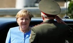 La chancelière allemande Angela Merkel en visite à Moscou le 20 août 2021