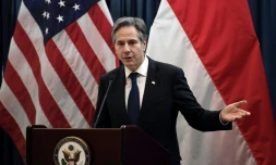 Le secrétaire d'Etat américain Antony Blinken lors d'un discours à Jakarta, le 14 décembre 2021