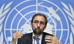 Le haut-commissaire des Nations unies aux droits de l'Homme, Zeid Ra'ad Al Hussein, lors d'une conférence de presse le 16 septembre 2015 à GenÚve