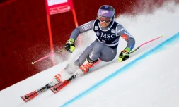 La Française Tessa Worley lors de la 1ère manche du slalom géant de Lenzerheide, le 27 janvier 2018