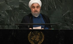 Le président iranien Hassan Rohani devant l'ONU, le 20 septembre 2017 New York. 