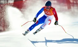 Alexis Pinturault lors de la descente du combiné, à Pyeongchang, le 13 février 2018