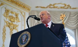 Le président américain Donald Trump à Mar-a-lago, à Palm Beach, le 16 janvier 2026 en Floride