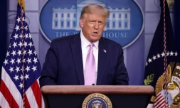 Le président américain Donald Trump lors d'une conférence de presse à la Maison blanche le 11 août 2020