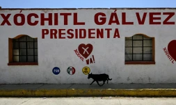 La maison oĂč a grandi la candidate de l'opposition Ă la prĂ©sidentielle, Xochitl Galvez, Ă Tepatepec, dans l'Etat d'Hidalgo, le 21 mai 2024 au Mexique