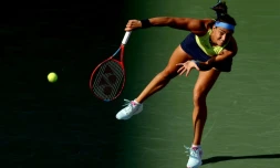 La Française Caroline Garcia lors de sa demi-finale victorieuse face à la Bélarusse Aryna Sabalenka, le 20 août 2022 à Cincinnati