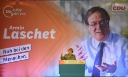 Angela Merkel lors d'un meeting à Bonn pour les élections régionales dans le nord de l'Allemagne, le 5 mai 2017