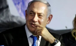 Le Premier ministre israélien s'adresse à ses soutiens au sein de son parti Likoud, à Petah Tikva, près de Tel-Aviv, le 18 décembre 2019