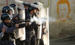 Heurts entre forces de l'ordre et manifestants à Caracas, le 21 janvier 2019