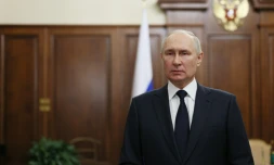 Le président russe Vladimir Poutine s'adresse à la nation, le 26 juin 2023 à Moscou