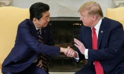 Le président américain Donald Trump et le Premier ministre japonais Shinzo Abe à la Maison Blanche le 26 avril 2019