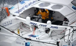 Armel Le Cléac'h sur Banque Populaire VIII, le 30 novembre 2016 au large des Iles Kerguelen