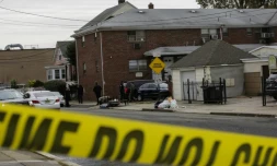 La police isole une scène de crime à Paterson dans le New Jersey, le 1er novembre 2017