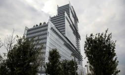 Le nouveau Palais de justice de Paris conçu par l'architecte italien Renzo Piano, le 26 mars 2018 dans le quartier des Batignolles, au nord-ouest de Paris