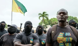 Mikael Mancée, porte-parole du collectif "500 frères" le 7 avril 2017 à Cayenne