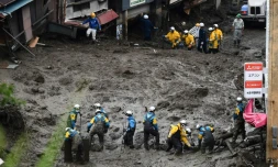 Opérations de recherche dans la coulée de boue d'Atami, au Japon, le 5 juillet 2021