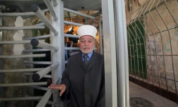 Photographie d'archive prise le 25 mars 2013, montrant le mufti de Jérusalem Mohammed Hussein à Hébron, en Cisjordanie occupée