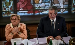 Patrick et Isabelle Balkany, lors du conseil municipal de Levallois-Perret, le 15 avril 2019