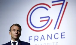 Le président français Emmanuel Macron,le 25 août 2019 lors de la tenue du G7 à Biarritz