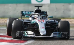 Le Britannique Lewis Hamilton (Mercedes) lors du GP de Chine, le 15 avril 2018 à Shanghai