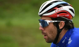 Thibaut Pinot sur le Tour de Lombardie entre Côme et Bergame le 9 octobre 2021