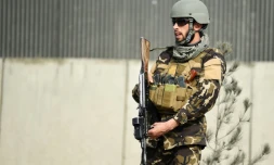 Un agent de sécurité à Kaboul le 2 mars 2018