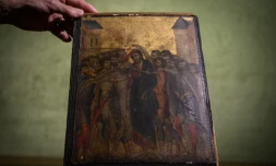 "Le Christ moqué", icÎne religieuse du peintre italien de la Renaissance Cenni di Pepo, dit Cimabue. Photo du 23 septembre 2019