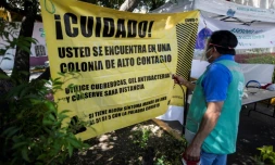 Un stand de dépistage du coronavirus dans une rue de Mexico, le 7 août 2020