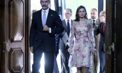 Le roi d'Espagne Felipe VI et la reine Letizia, le 20 octobre 2017 à Oviedo  